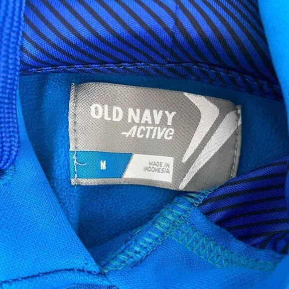Old navy active men M dri fit pullover Longsleeve hoodie w/drawstring blue - Picture 9 of 11